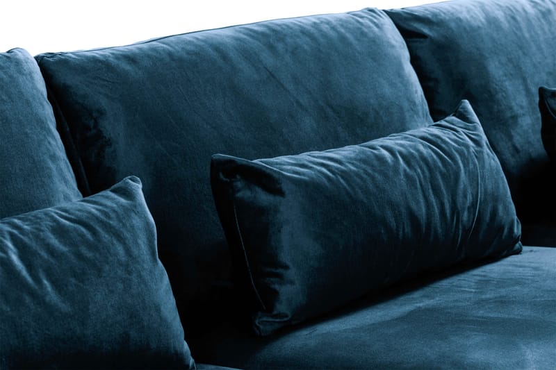 Copenhagen 4-sits Högervänd L-formad Divansoffa i Sammet - Blå - Möbler - Soffa - Sammetssoffa