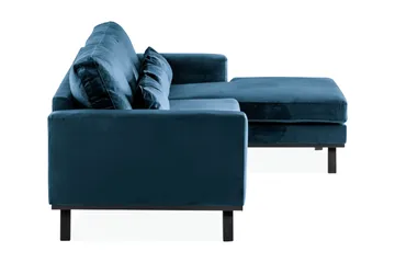 Copenhagen 4-sits Högervänd L-formad Divansoffa i Sammet - Blå - Möbler - Soffa - Sammetssoffa