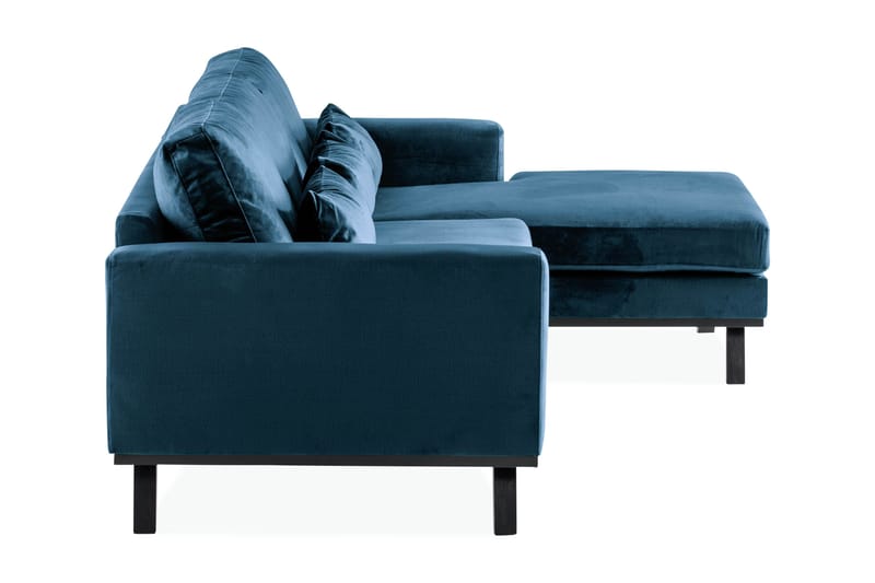 Copenhagen 4-sits Högervänd L-formad Divansoffa i Sammet - Blå - Möbler - Soffa - Sammetssoffa