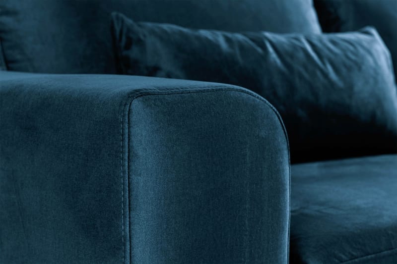 Copenhagen 4-sits Högervänd L-formad Divansoffa i Sammet - Blå - Möbler - Soffa - Sammetssoffa