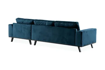 Copenhagen 4-sits Högervänd L-formad Divansoffa i Sammet - Blå - Möbler - Soffa - Sammetssoffa