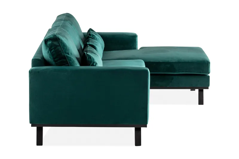 Copenhagen 4-sits Högervänd L-formad Divansoffa i Sammet - Grön - Möbler - Soffa - Sammetssoffa