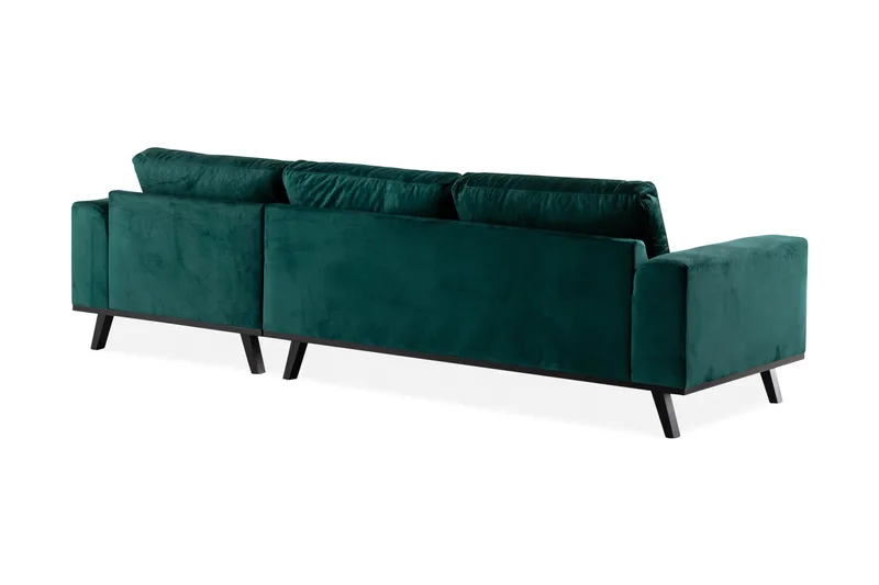 Copenhagen 4-sits Högervänd L-formad Divansoffa i Sammet - Grön - Möbler - Soffa - Sammetssoffa