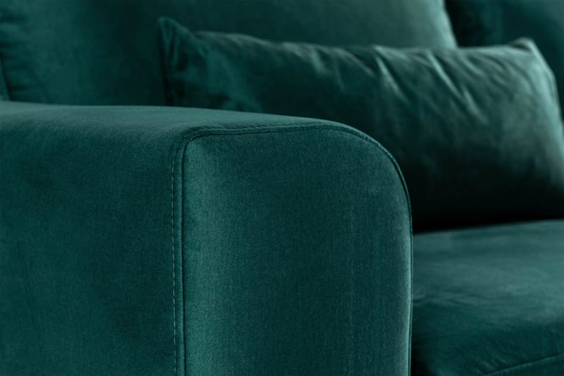 Copenhagen 4-sits Högervänd L-formad Divansoffa i Sammet - Grön - Möbler - Soffa - Sammetssoffa