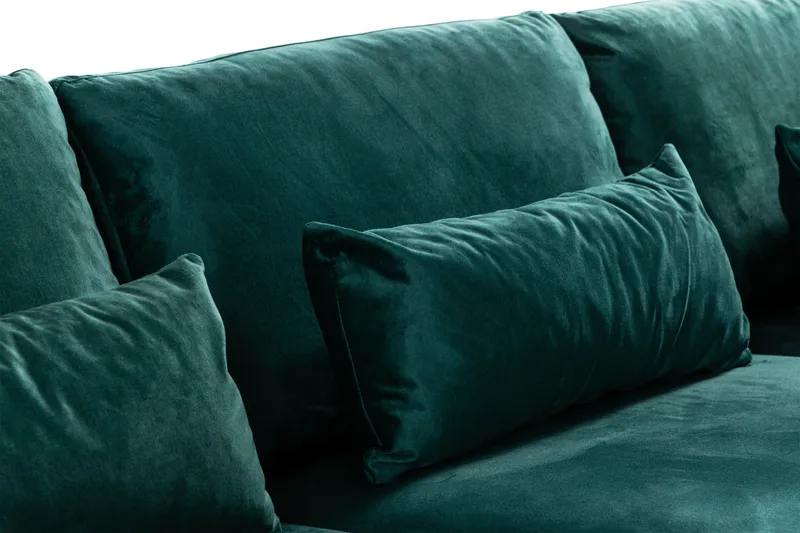 Copenhagen 4-sits Högervänd L-formad Divansoffa i Sammet - Grön - Möbler - Soffa - Sammetssoffa