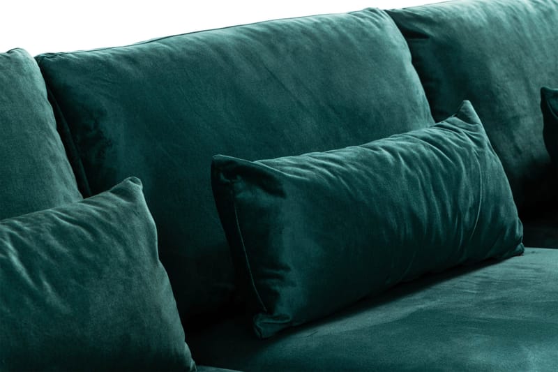 Copenhagen 4-sits Högervänd L-formad Divansoffa i Sammet - Grön - Möbler - Soffa - Sammetssoffa