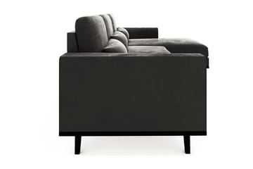 Copenhagen 4-sits Högervänd L-formad Divansoffa i Sammet - Mörkgrå - Möbler - Soffa - Sammetssoffa