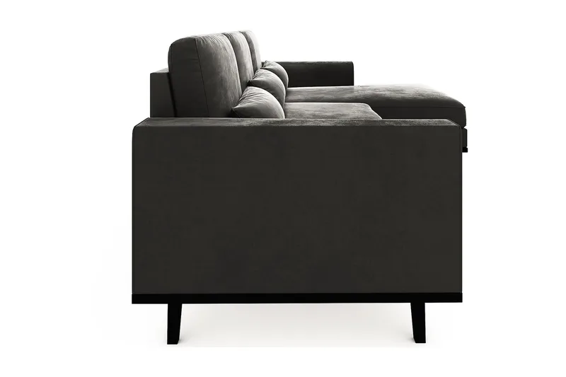 Copenhagen 4-sits Högervänd L-formad Divansoffa i Sammet - Mörkgrå - Möbler - Soffa - Sammetssoffa