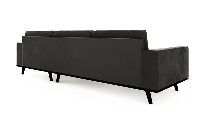 Copenhagen 4-sits Högervänd L-formad Divansoffa i Sammet - Mörkgrå - Möbler - Soffa - Sammetssoffa