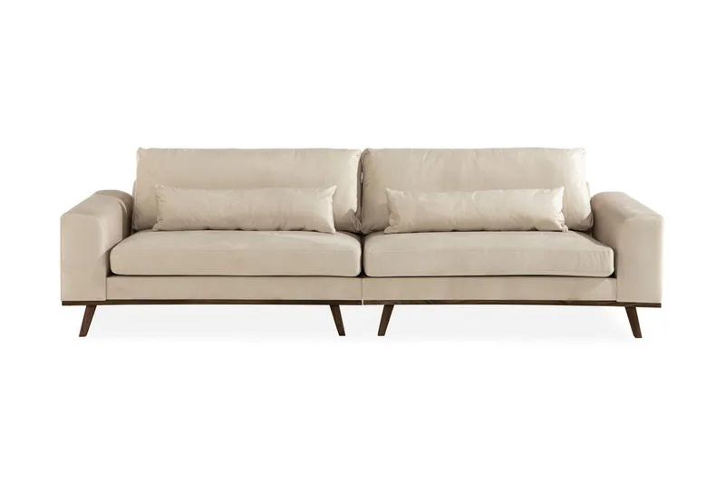 Copenhagen 4-sits Sammetssoffa, Beige