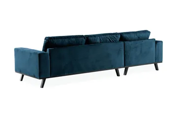 Copenhagen 4-sits Vänstervänd L-formad Divansoffa i Sammet - Blå - Möbler - Soffa - Sammetssoffa