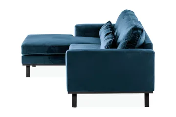 Copenhagen 4-sits Vänstervänd L-formad Divansoffa i Sammet - Blå - Möbler - Soffa - Sammetssoffa