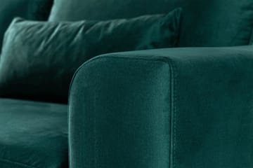 Copenhagen 4-sits Vänstervänd L-formad Divansoffa i Sammet - Grön - Möbler - Soffa - Sammetssoffa