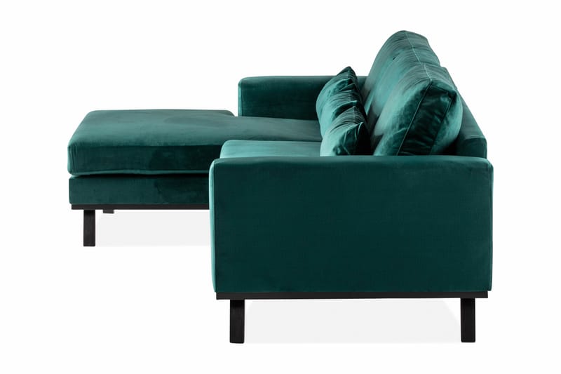 Copenhagen 4-sits Vänstervänd L-formad Divansoffa i Sammet - Grön - Möbler - Soffa - Sammetssoffa