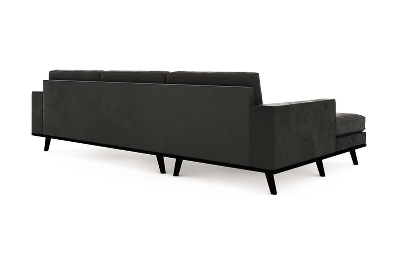 Copenhagen 4-sits Vänstervänd L-formad Divansoffa i Sammet - Mörkgrå - Möbler - Soffa - Sammetssoffa