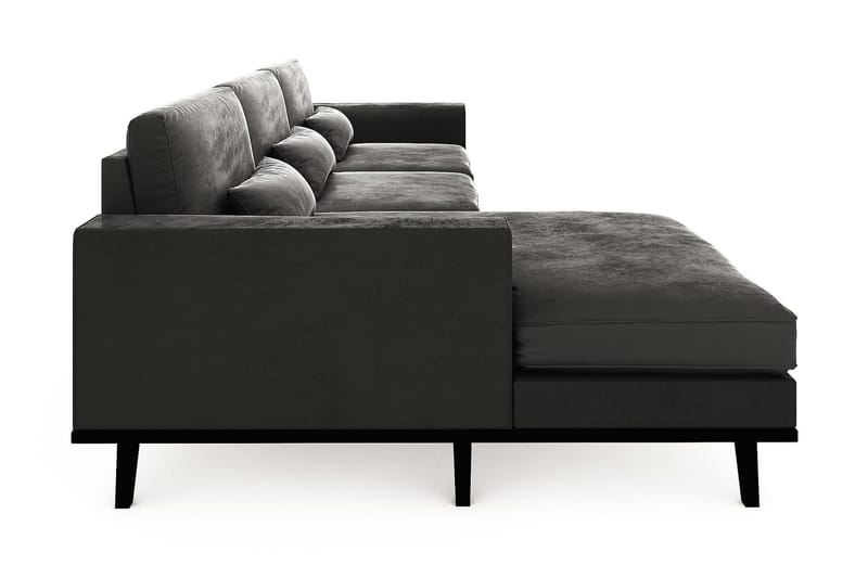Copenhagen 4-sits Vänstervänd L-formad Divansoffa i Sammet - Mörkgrå - Möbler - Soffa - Sammetssoffa