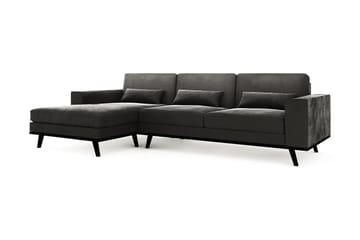 Copenhagen 4-sits Vänstervänd L-formad Divansoffa i Sammet - Mörkgrå - Möbler - Soffa - Sammetssoffa