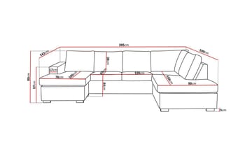 Crazy 4-sits Högervänd U-formad Large Soffa med Divan och Schäslong i Sammet - Blå - Möbler - Soffa - Sammetssoffa