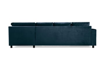 Crazy 4-sits Högervänd U-formad Large Soffa med Divan och Schäslong i Sammet - Blå - Möbler - Soffa - Sammetssoffa