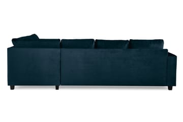 Crazy 4-sits Högervänd U-formad Large Soffa med Divan och Schäslong i Sammet - Blå - Möbler - Soffa - Sammetssoffa