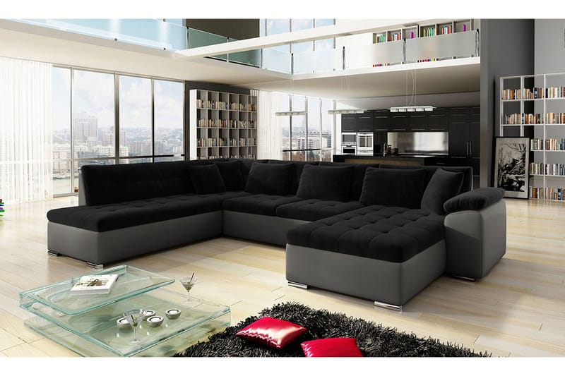 Dynir 4-sits Bäddsoffa - Svart/Grå - Möbler - Soffa - Bäddsoffa - Bäddsoffa divan