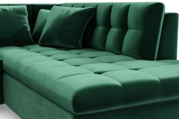 Dynir Bäddsoffa Divan Vänster - Mörkgrön - Möbler - Soffa - Sammetssoffa