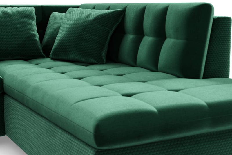 Dynir Bäddsoffa Divan Vänster - Mörkgrön - Möbler - Soffa - Sammetssoffa