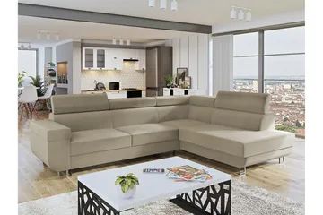 Fonti 3-sits Bäddsoffa Höger - Beige - Möbler - Soffa - Bäddsoffa - Bäddsoffa längsbäddad