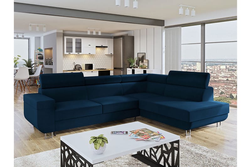 Fonti 3-sits Bäddsoffa Universal - Blå - Möbler - Soffa - Bäddsoffa - Bäddsoffa längsbäddad