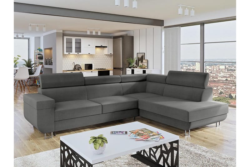 Fonti 3-sits Bäddsoffa Universal - Grå - Möbler - Soffa - Bäddsoffa - Bäddsoffa längsbäddad