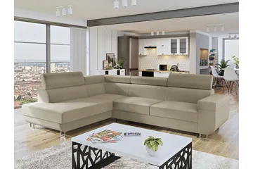 Fonti 3-sits Bäddsoffa Vänster - Beige - Möbler - Soffa - Bäddsoffa - Bäddsoffa längsbäddad