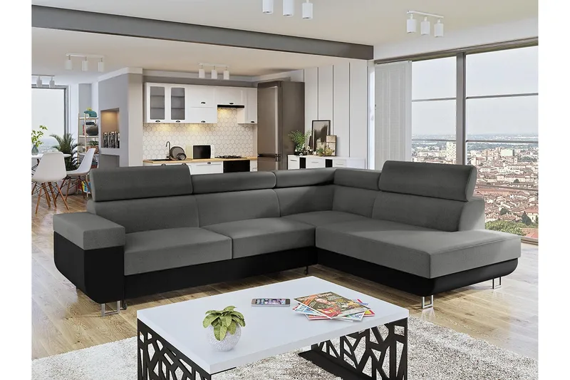 Fonti 3-sits Bäddsoffa Vänster - Grå - Möbler - Soffa - Bäddsoffa - Bäddsoffa längsbäddad