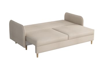 Gaja 2-sits Bäddsoffa Rundade Armstöd i Tyg - Beige - Möbler - Soffa - Sammetssoffa