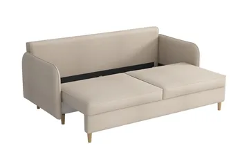 Gaja 2-sits Bäddsoffa Rundade Armstöd i Tyg - Rosa - Möbler - Soffa - Sammetssoffa