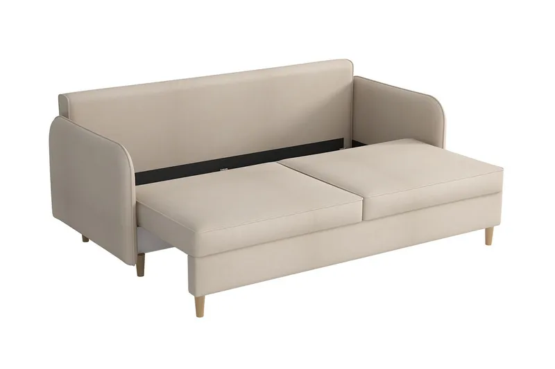 Gaja 2-sits Bäddsoffa Rundade Armstöd i Tyg - Rosa - Möbler - Soffa - Sammetssoffa