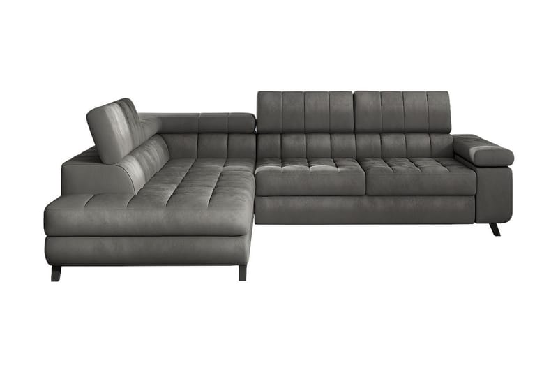 Hörnsoffa Diskind Vänster - Grå - Möbler - Soffa - Sammetssoffa