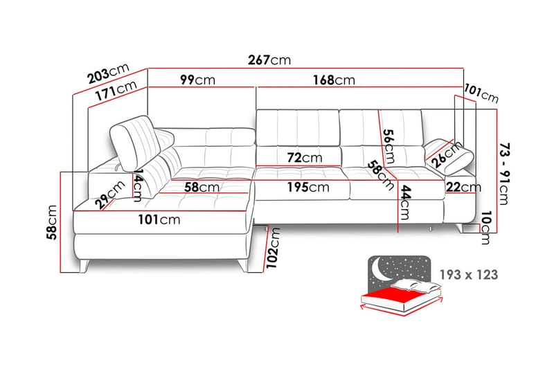 Hörnsoffa Diskind Vänster - Grå - Möbler - Soffa - Sammetssoffa
