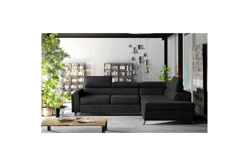 Hörnsoffa Eltap Kairos 265x200x92 cm - Mat Velvet 99, Blå, Höger - Möbler - Soffa - Sammetssoffa