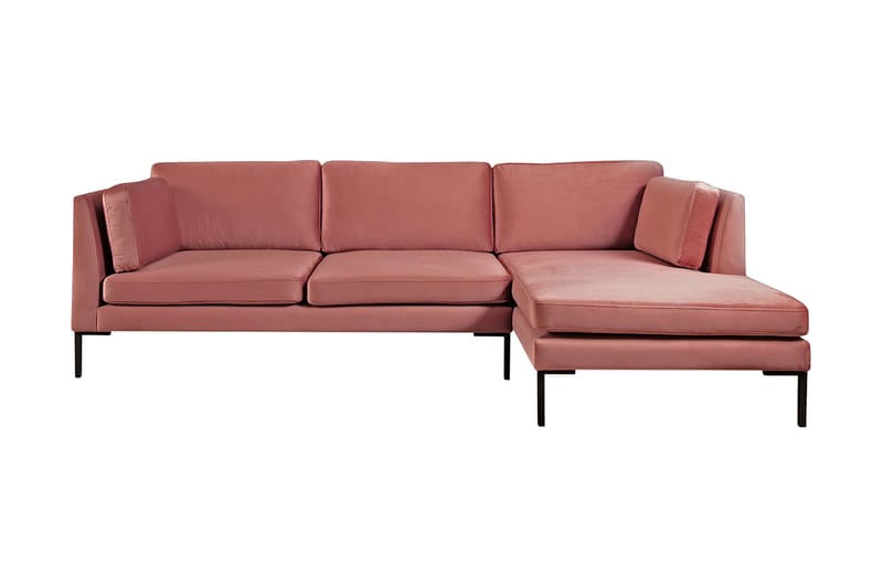 Hörnsoffa Ocean Höger - Rosa - Sammetssoffa - Bäddsoffa divan