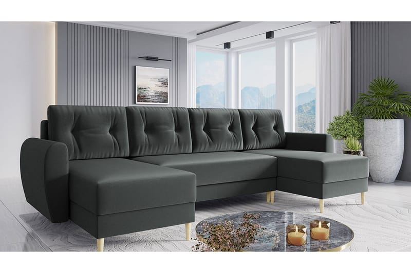 Ilzarbe Bäddsoffa - Grå - Möbler - Soffa - Sammetssoffa