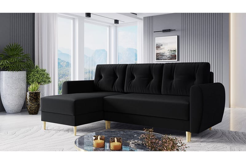 Ilzarbe Bäddsoffa - Svart - Möbler - Soffa - Sammetssoffa