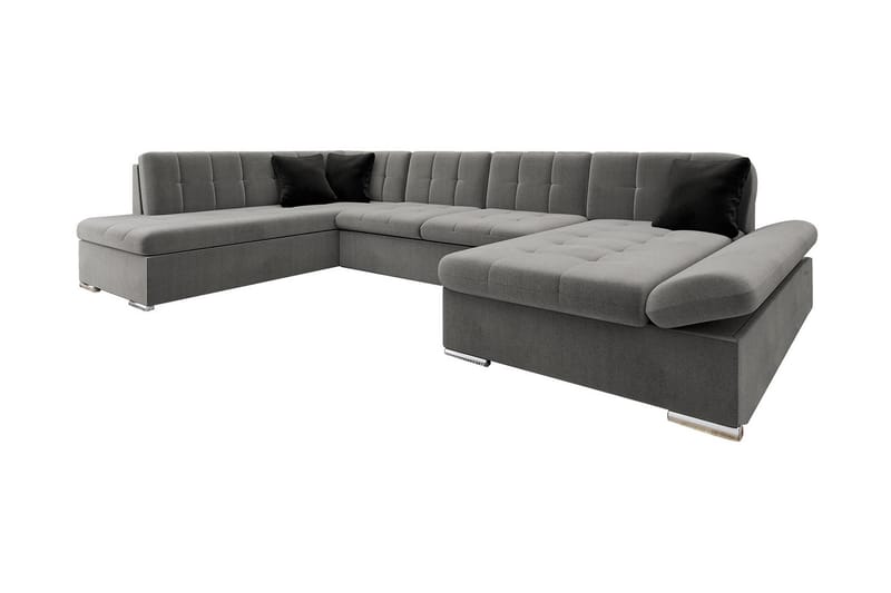 Jampra 4-sits Bäddsoffa Höger - Grå - Möbler - Soffa - Sammetssoffa