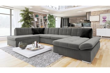 Jampra 4-sits Bäddsoffa Höger - Grå - Möbler - Soffa - Sammetssoffa