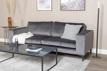 Johana 3-sits Sammetssoffa - Grå - Möbler - Soffa - Sammetssoffa