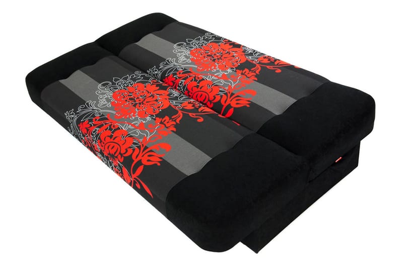 Jonas Bäddsoffa 195x87x86 cm - Röd/svart - Möbler - Soffa - Bäddsoffa - 3 sits bäddsoffa
