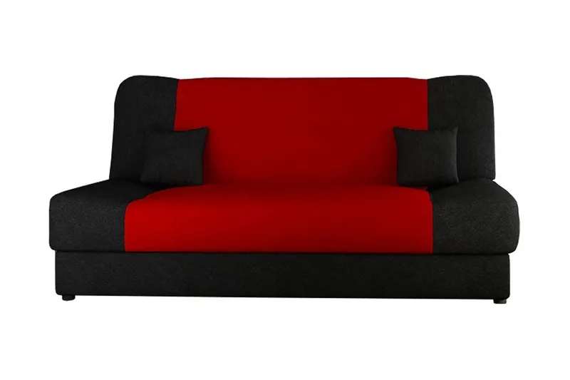 Jonas Bäddsoffa 195x87x86 cm - Röd/svart - Möbler - Soffa - Bäddsoffa - 3 sits bäddsoffa