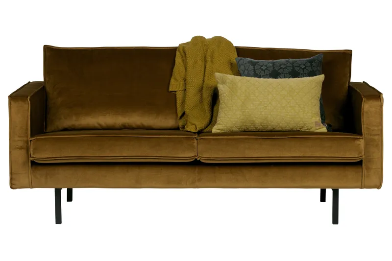 Lissbon 2,5-sits Sammetssoffa - Honungsgul - Möbler - Soffa - Sammetssoffa