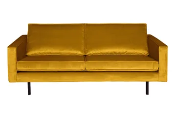 Lissbon 2,5-sits Sammetssoffa - Ockra - Möbler - Soffa - Sammetssoffa