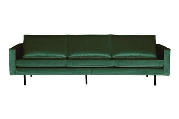 Lissbon 3-sits Retro Rektangulär Sammetssoffa 277 cm - Grön - Möbler - Soffa - Sammetssoffa