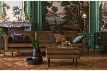 Lissbon 3-sits Sammetssoffa - Gul - Möbler - Soffa - Sammetssoffa